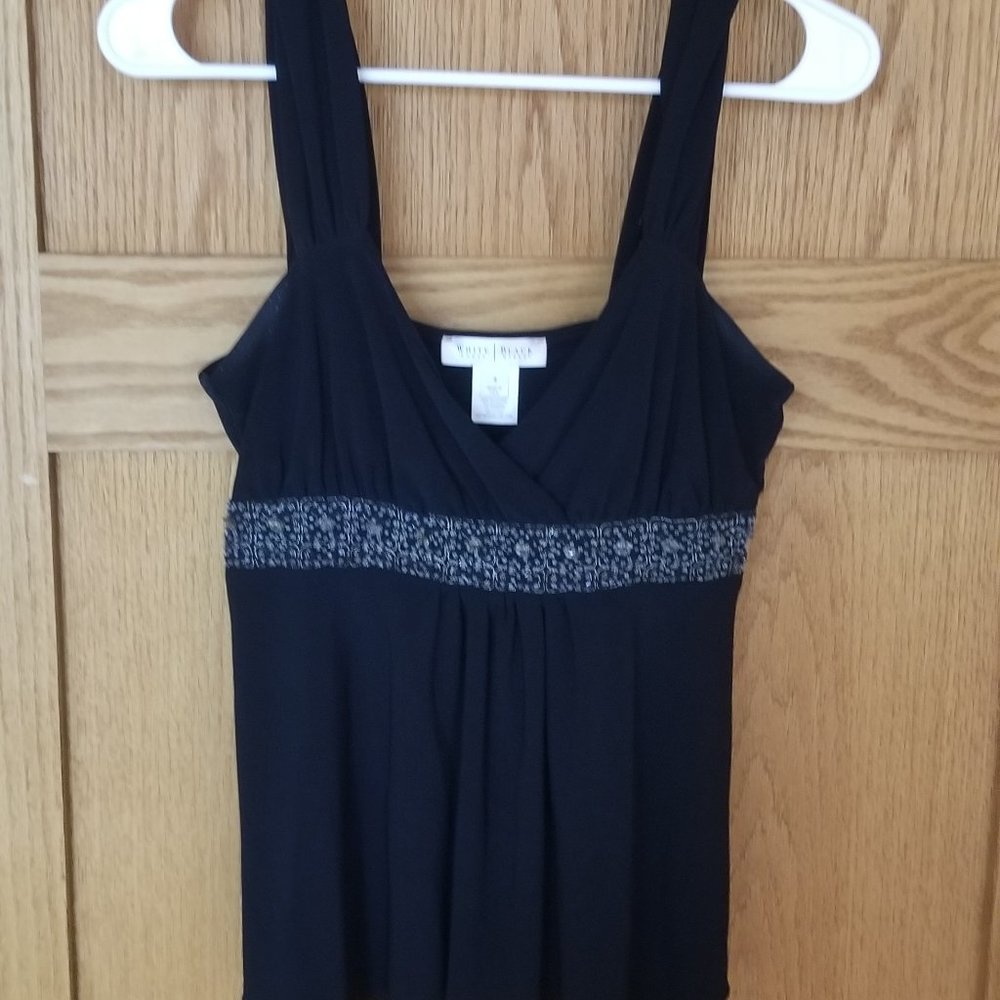White House Black Market Blouse with beading, Size Small